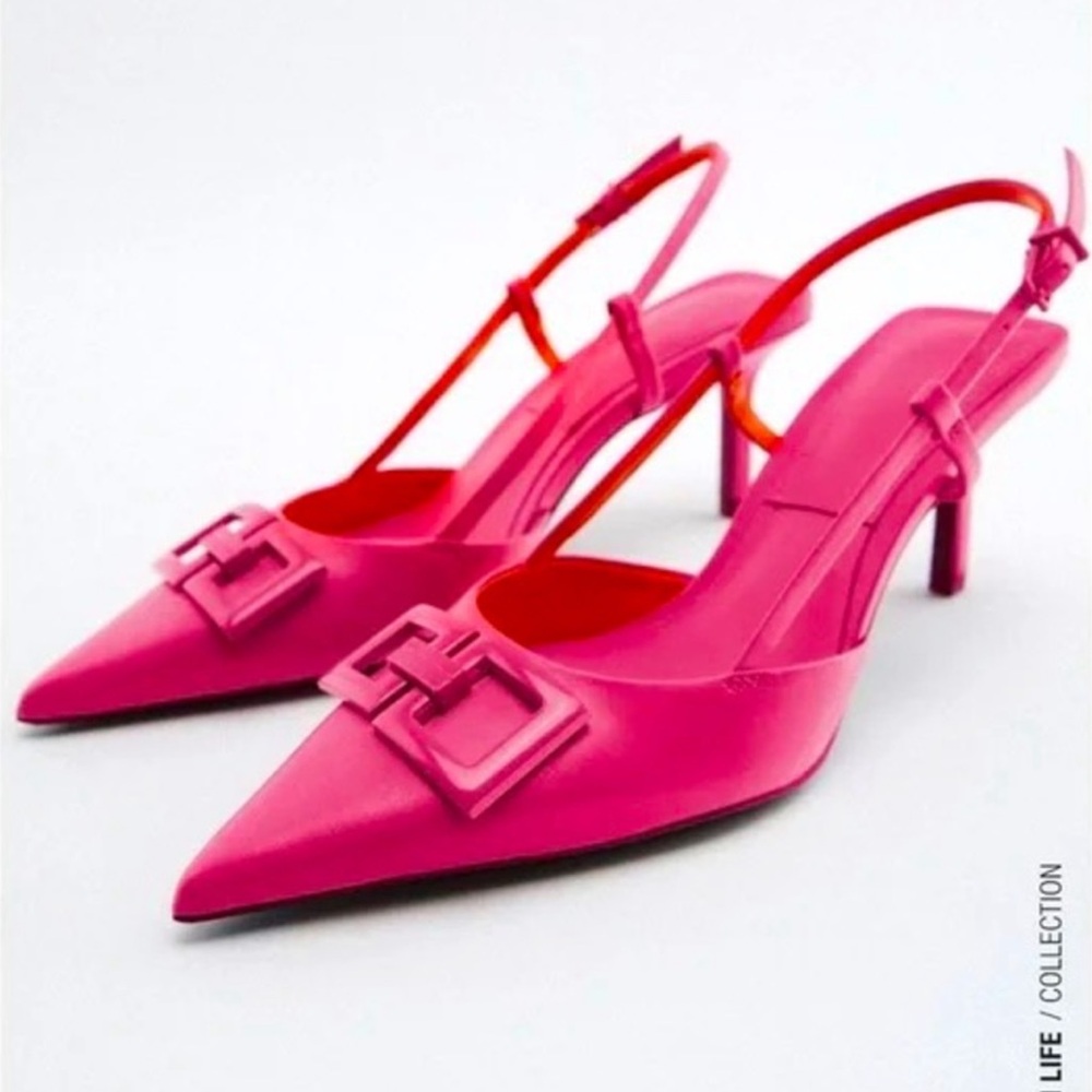 Zara leather slingbacks